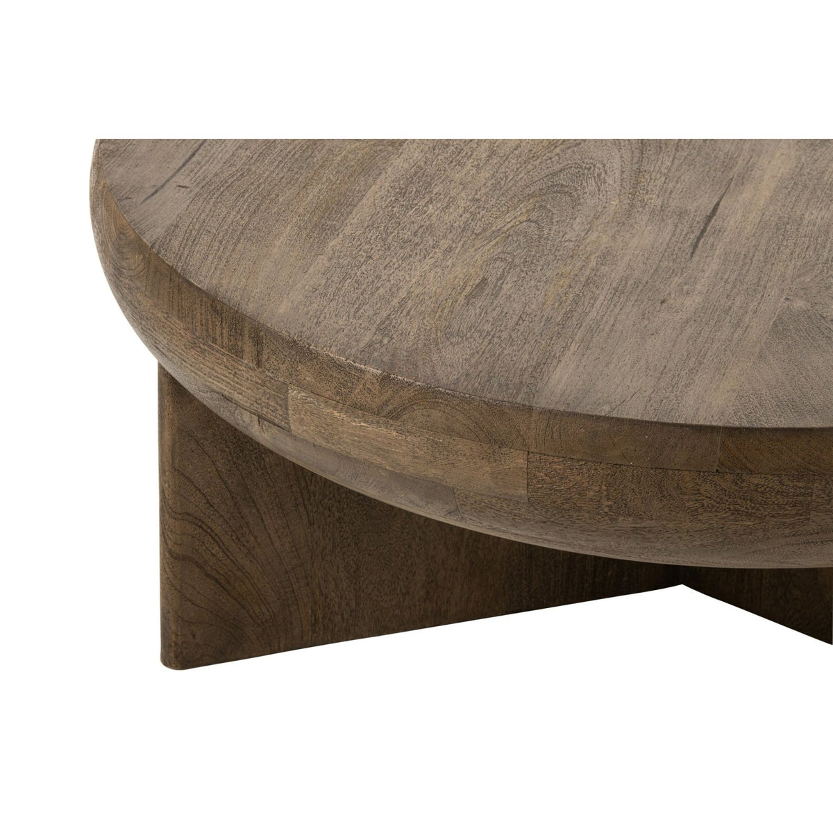 Coffee Table Round Mango Wood Dark Brown Ø90cm J-Line
