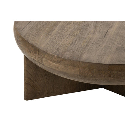 Coffee Table Round Mango Wood Dark Brown Ø90cm J-Line