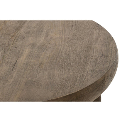 Coffee Table Round Mango Wood Dark Brown Ø90cm J-Line