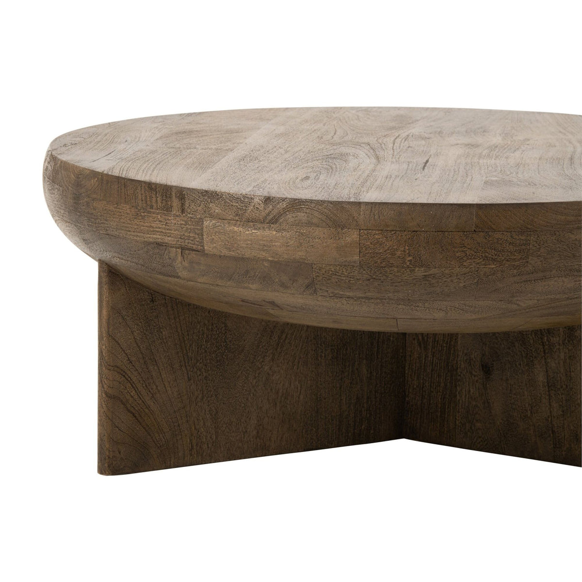 Coffee Table Round Mango Wood Dark Brown Ø90cm J-Line