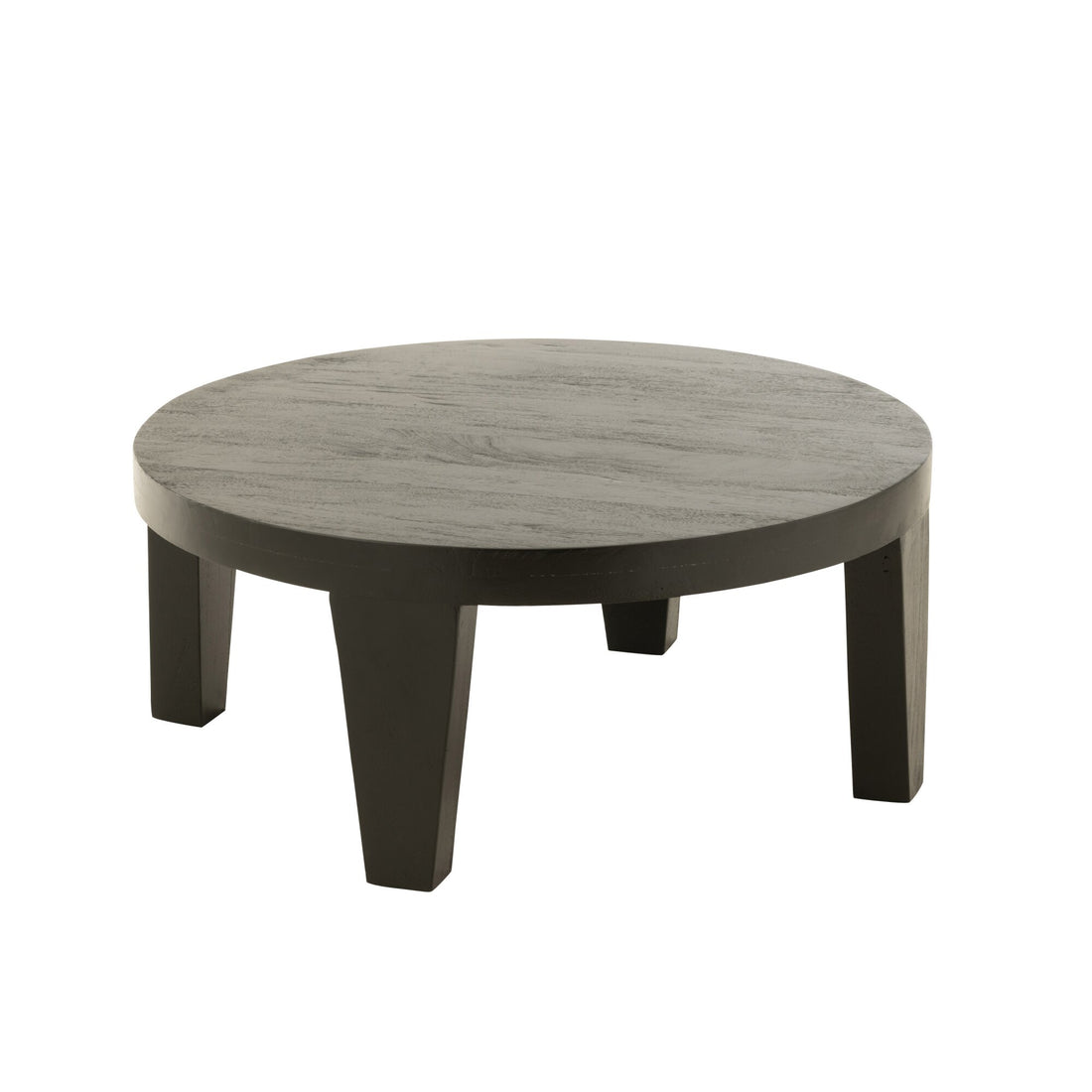 Coffee Table Round Mango Wood Matte Black J-Line