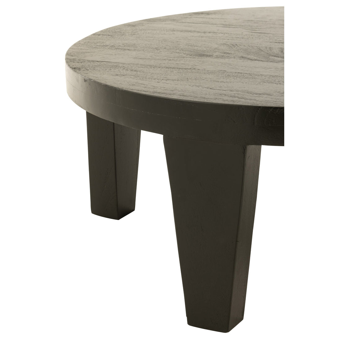 Coffee Table Round Mango Wood Matte Black J-Line