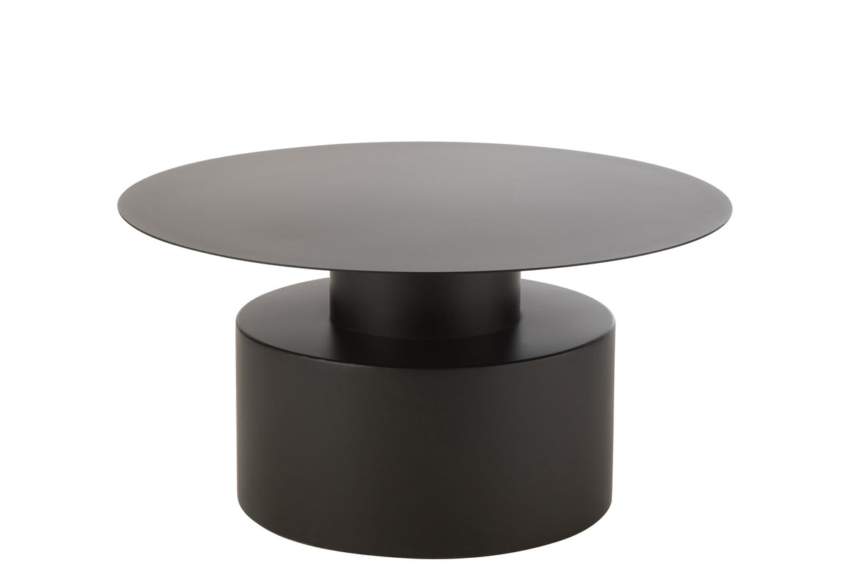 Coffee Table Round Metal Black J-Line