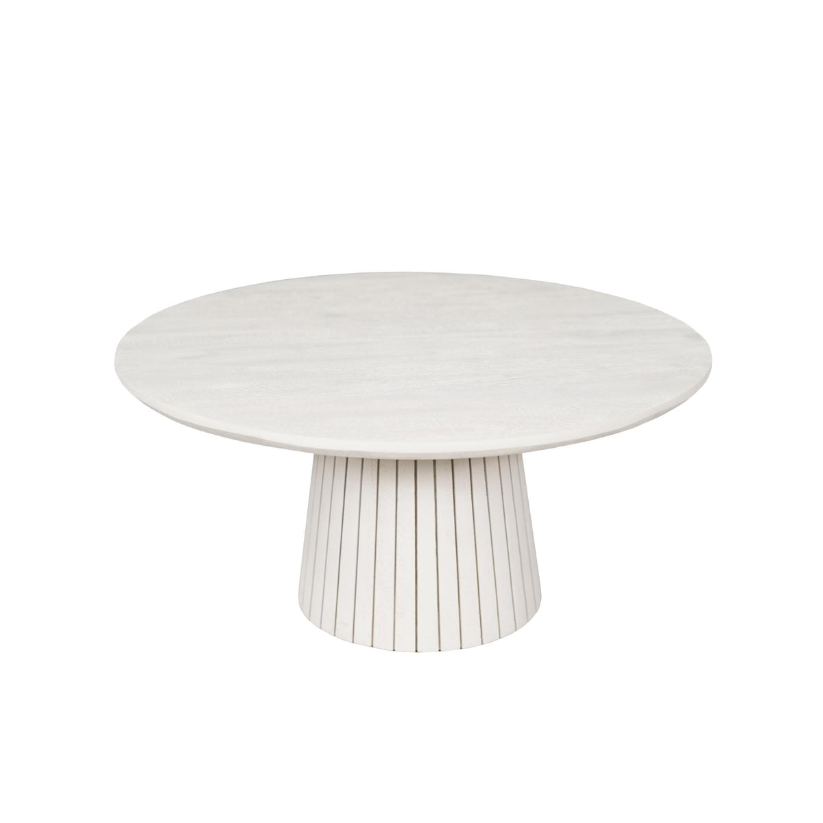 Ronde salontafel Solana van Starfurn in zandkleurig mangohout met 80 cm doorsnee