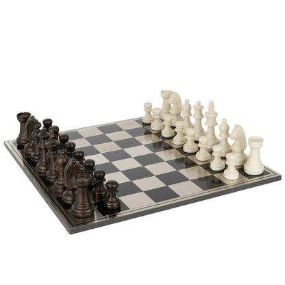 Chess Set Polyresin Brown/White J-Line