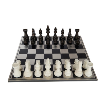 Chess Set Polyresin Brown/White J-Line
