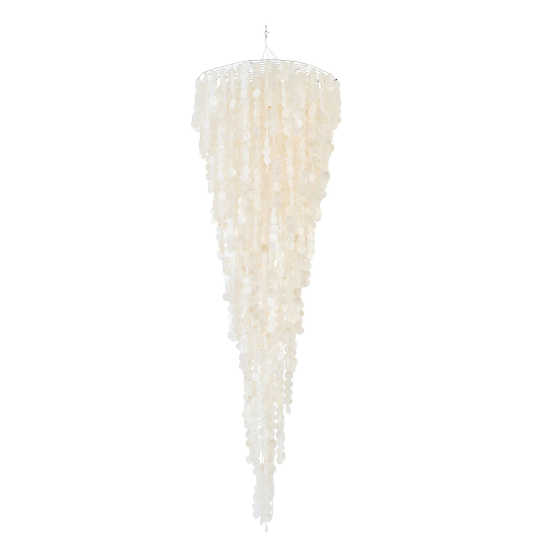Capiz Shell Pendant Light White Large Ø80cm x H250cm J-Line