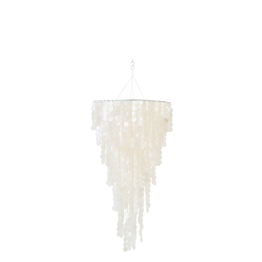Capiz Shell Pendant Light White Medium Ø80cm x H150cm J-Line