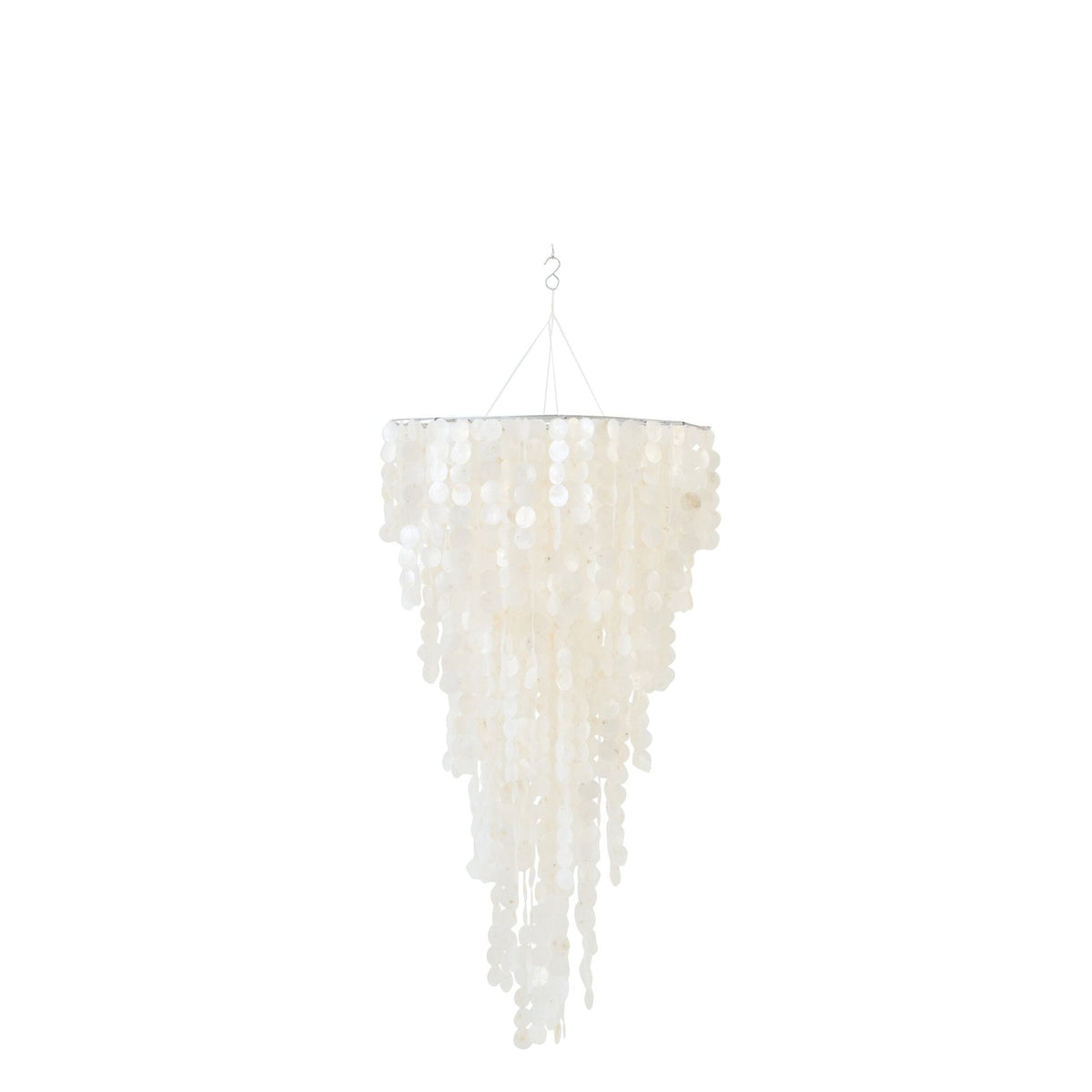 Capiz Shell Pendant Light White Medium Ø80cm x H150cm J-Line