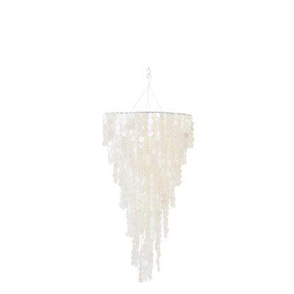 Capiz Shell Pendant Light White Medium Ø80cm x H150cm J-Line