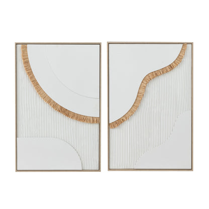 Hay Painting White Canvas Set of 2 J-Line