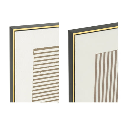 J-Line Lame Acrylic Painting Set in Ecru/Taupe, Set of 2