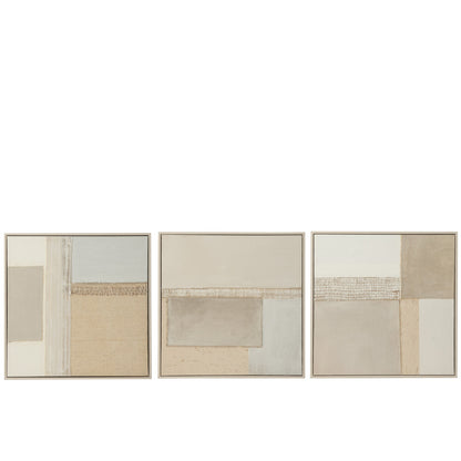 Painting Tod Canvas/Pine Wood Set of 3 J-Line