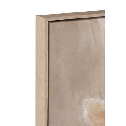 J-Line Set of 2 Beige Pampas Vase Paintings on Canvas/Wood