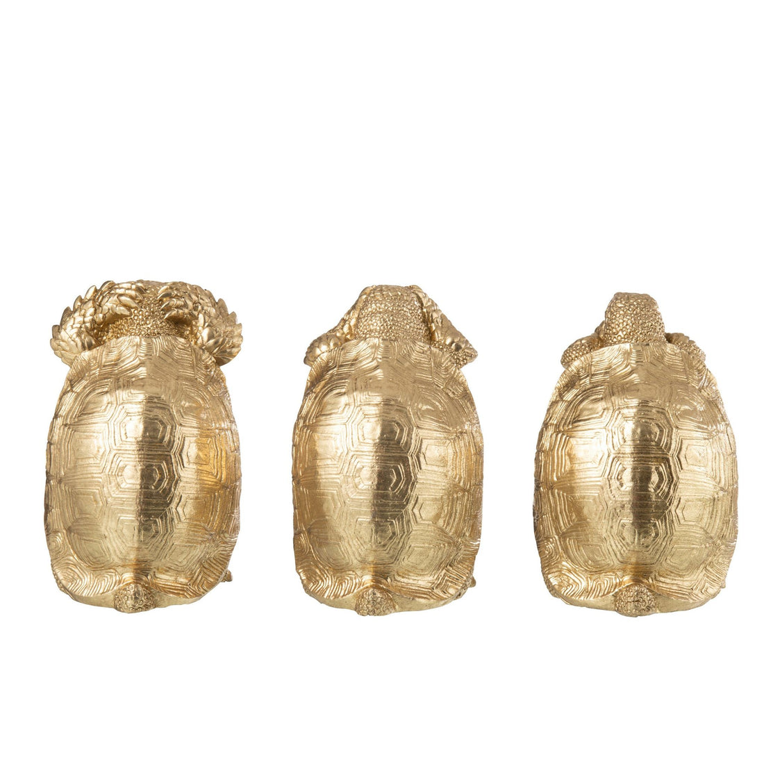 Turtle See/Hear/Silent Resin Gold Set of 3 J-Line