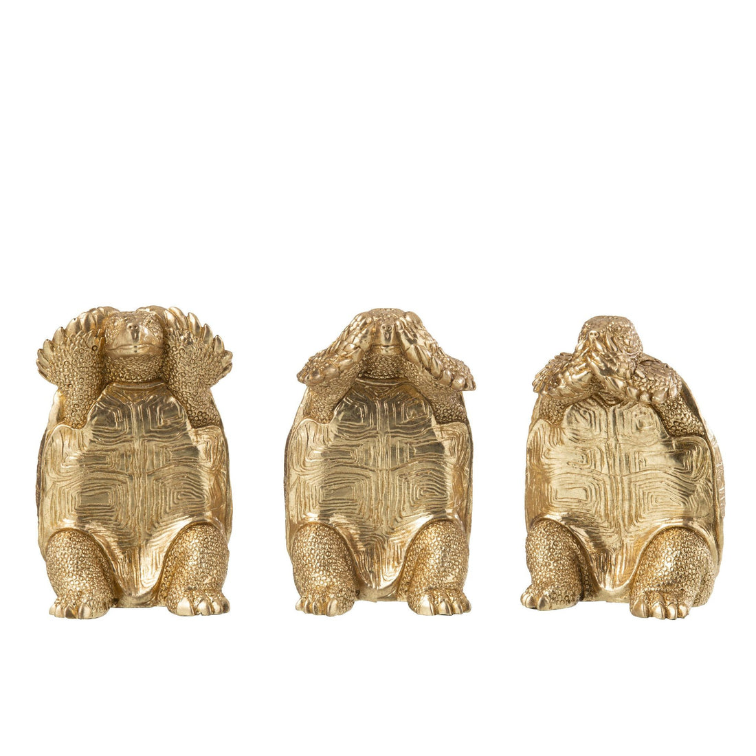 Turtle See/Hear/Silent Resin Gold Set of 3 J-Line