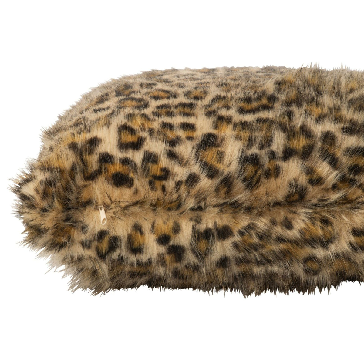 Vierkant sierkussen van J-Line met panterprint, bijpassend bij de Leo plaid