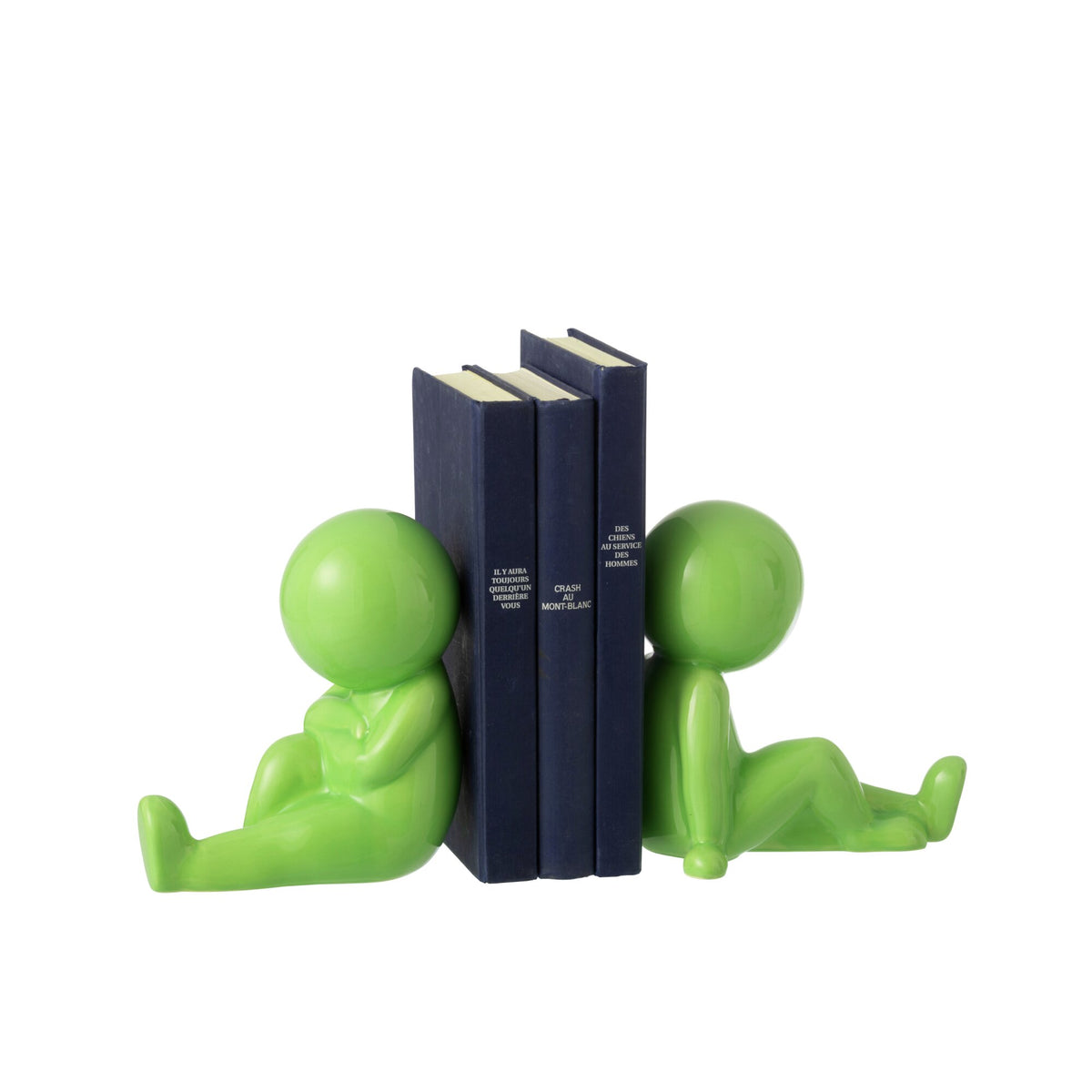 Set of 2 Marcel Stoneware Bookends Green J-Line