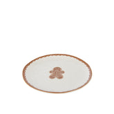 Bord Cookie Rond uit de set van J-Line, wit bord van 27 cm met peperkoekmannetje