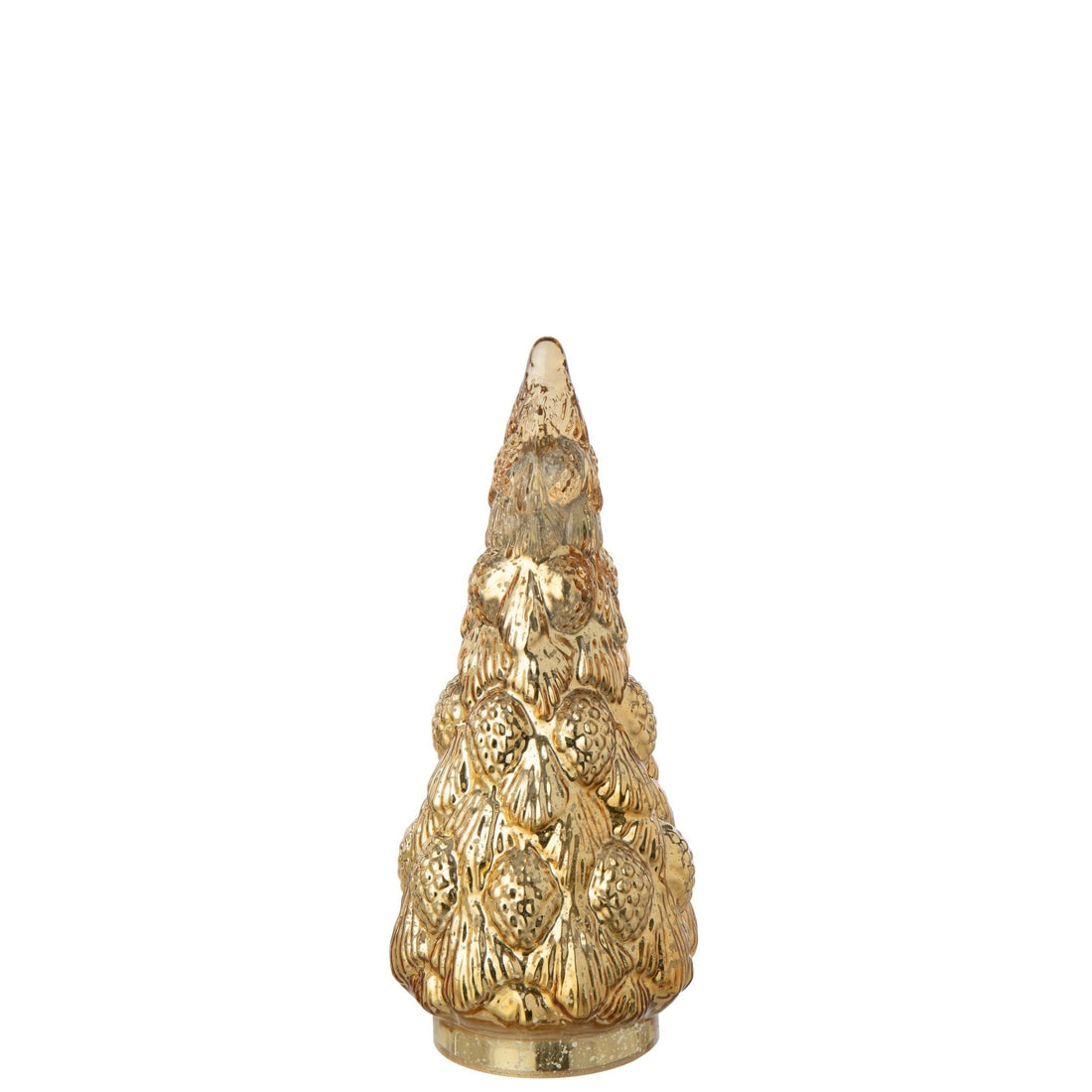 Kerstboom Glas Goud Small van J-Line, onderdeel van de Set Van 2 Kerstbomen Glas Goud, op witte achtergrond