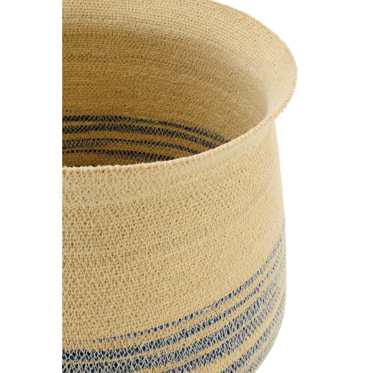 Set of 2 Striped Seagrass Baskets Natural/Blue J-Line