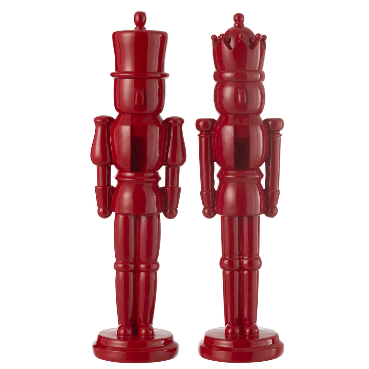Set of 2 Red Nutcrackers Resin 47 cm J-Line