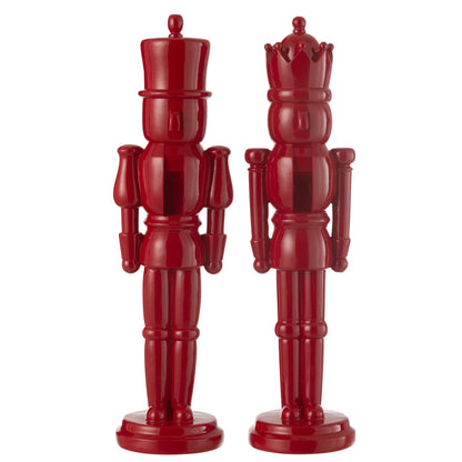 Set of 2 Red Nutcrackers Resin 47 cm J-Line