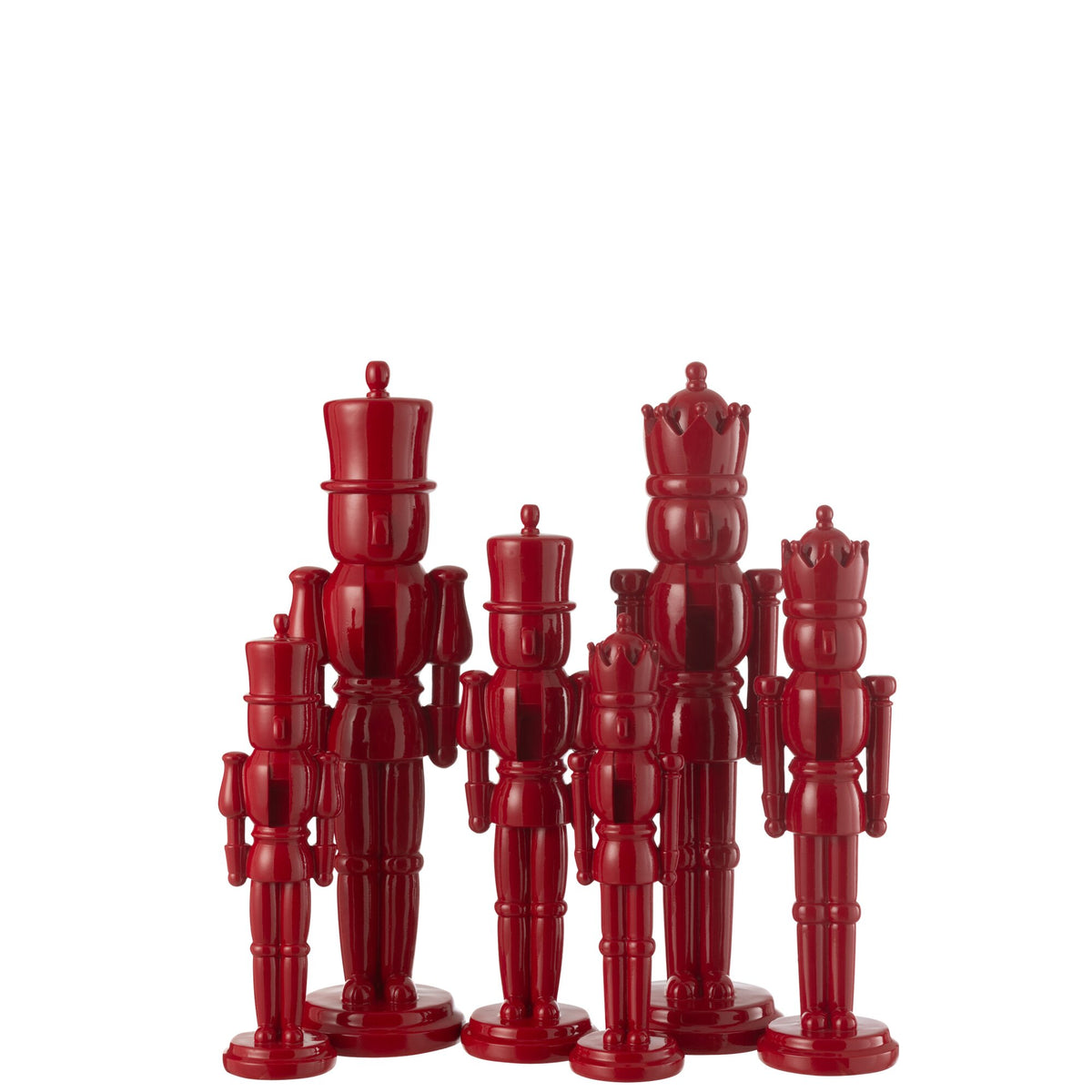 Set of 2 Red Nutcrackers Resin 47 cm J-Line