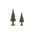 Set Van 2 Thao Kerstbomen Cement Donkergroen Goud van PTMD, de complete set met beide kerstboombeelden naast elkaar op witte achtergrond