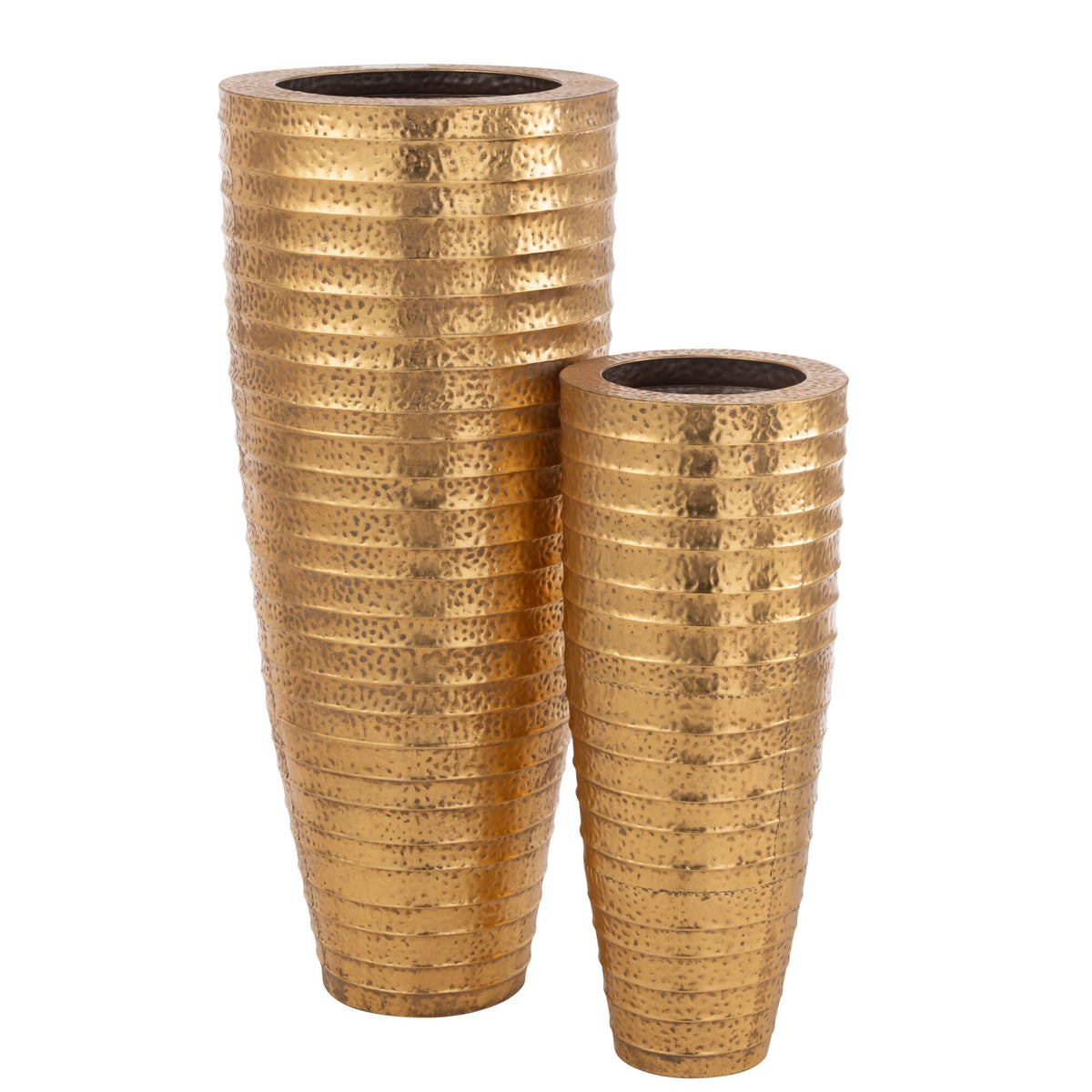 Set of 2 Vases Metal Egypt Metal Gold J-Line