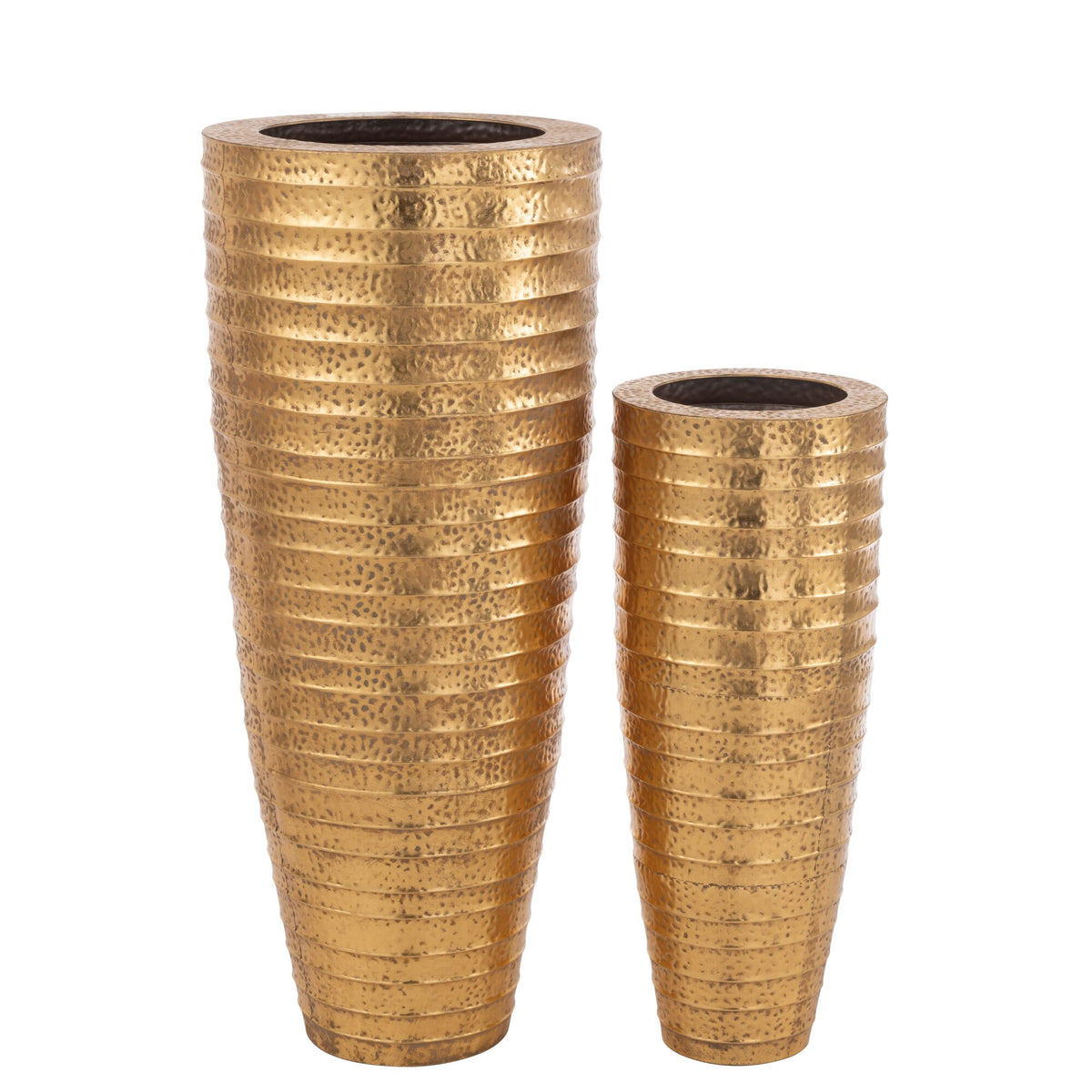 Set of 2 Vases Metal Egypt Metal Gold J-Line