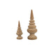 Set Van 2 Yule Kegelbomen Fluweel Beige van PTMD, beide maten uit de set naast elkaar op witte achtergrond