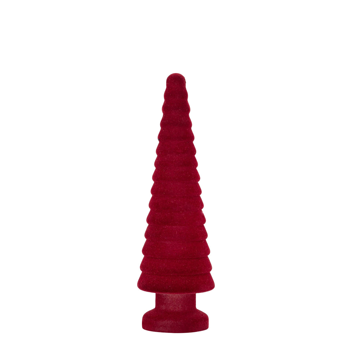 Set Van 3 Alezay Kerstbomen Glas Geribbeld Bordeaux van PTMD, Alezay Kerstboom Medium uit de set los op witte achtergrond