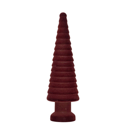 Set Van 3 Alezay Kerstbomen Glas Geribbeld Donkerbruin van PTMD, Alezay Kerstboom Large uit de set los op witte achtergrond