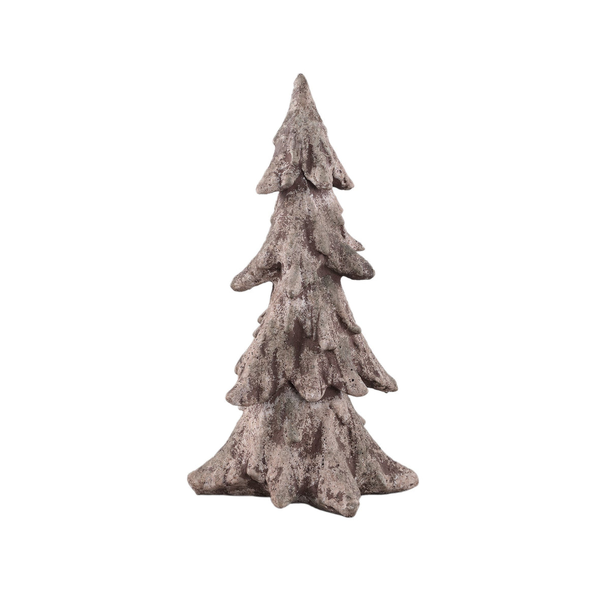 Set Van 3 Hascal Kerstbomen Cement Lichtbruin van PTMD, Hascal Kerstboom Medium uit de set los op witte achtergrond
