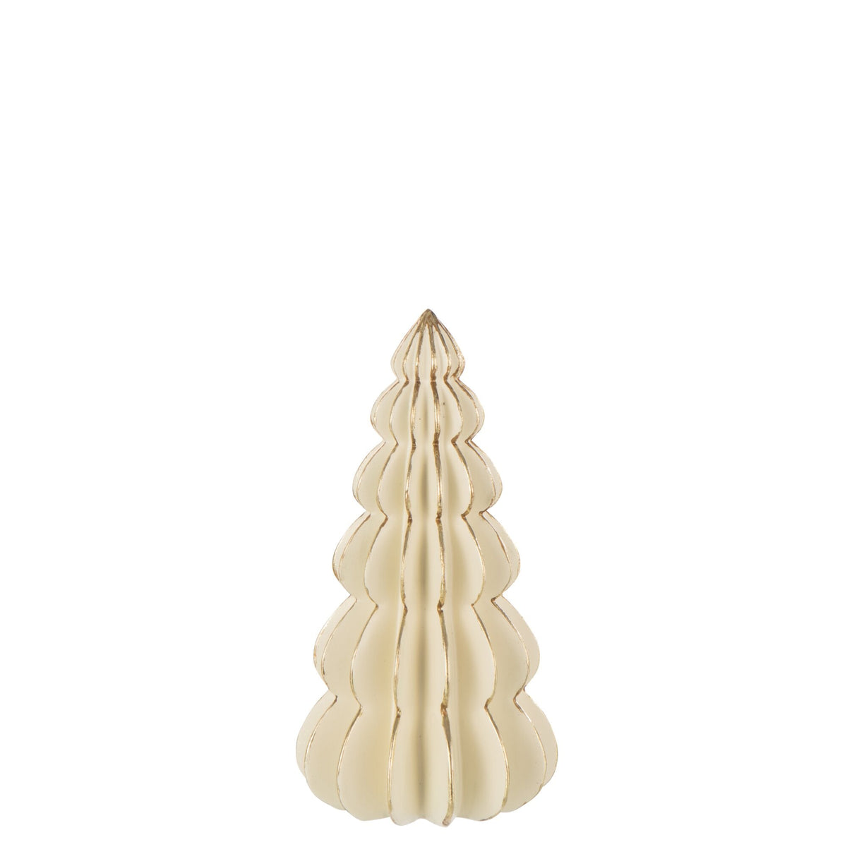 Kerstboom Origami Kalk Medium uit de set van J-Line, gefacetteerde kegel van 28,5 cm
