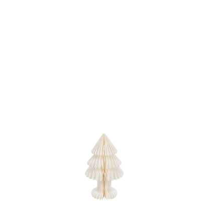Kerstboom Vouwbaar Papier Gebroken Wit Small uit de set van J-Line, papieren kegel van 30 cm