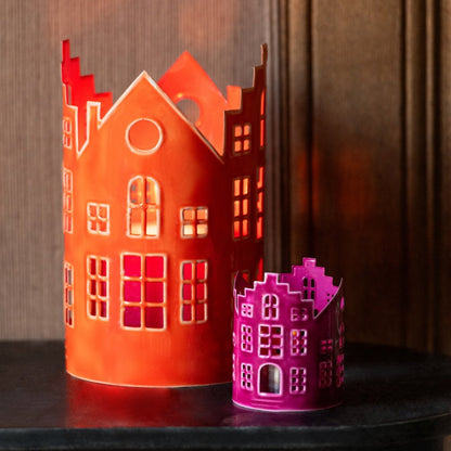 Set of 3 Lanterns Cottage Iron Orange J-Line