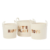 Set Van 3 Mand Kinderen Katoen Wit/Bruin J-Line