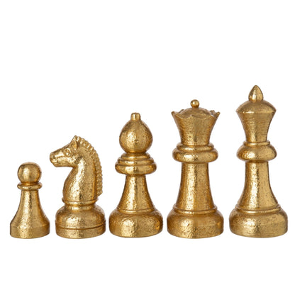 Set of 5 Polyresin Gold Chess Pieces J-Line