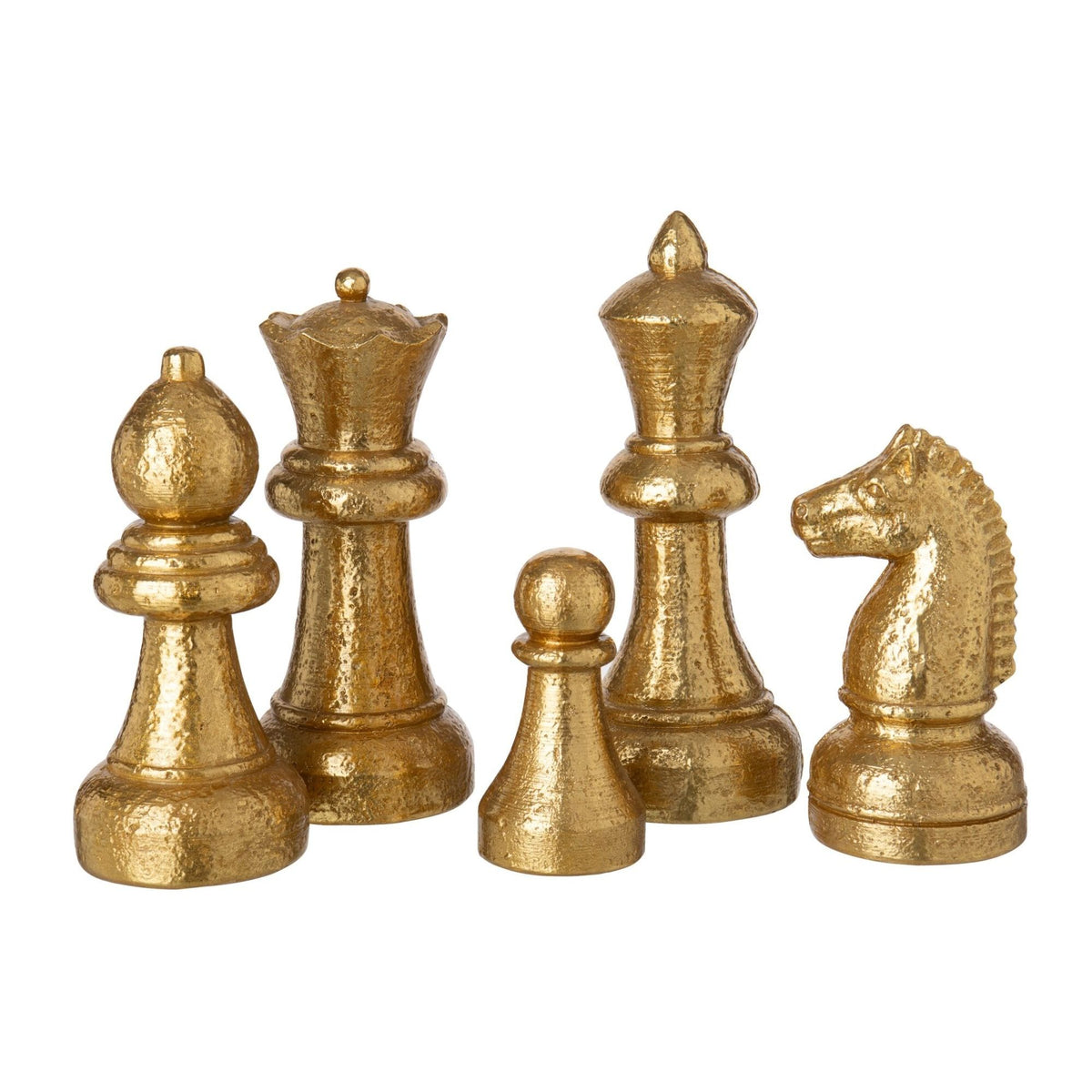 Set of 5 Polyresin Gold Chess Pieces J-Line