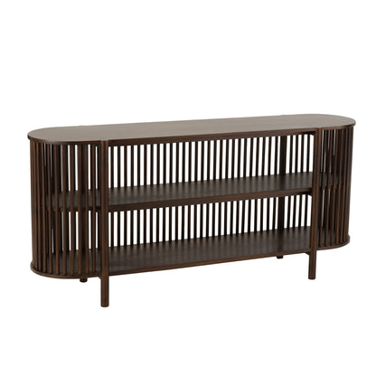 Side Table Conie 2 Shelves Mango Wood Dark Brown J-Line