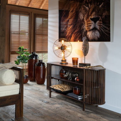 Side Table Conie 2 Shelves Mango Wood Dark Brown J-Line