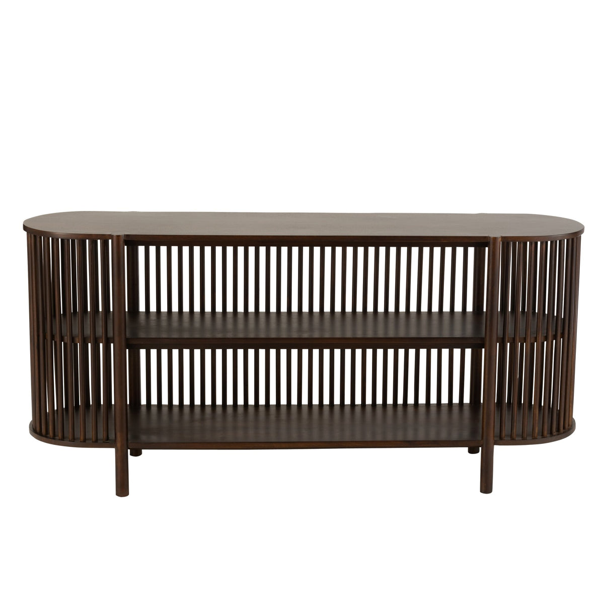 Side Table Conie 2 Shelves Mango Wood Dark Brown J-Line