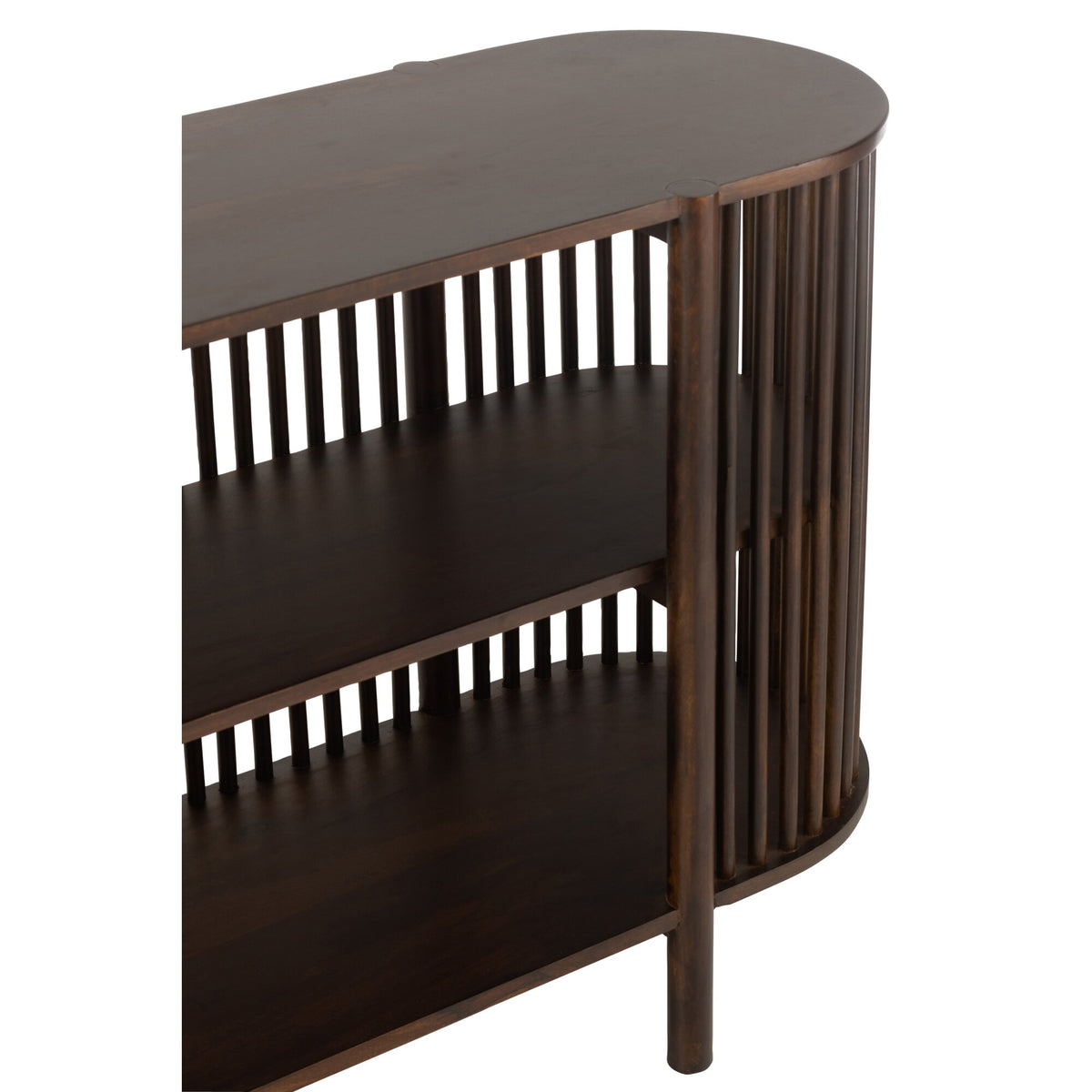 Side Table Conie 2 Shelves Mango Wood Dark Brown J-Line