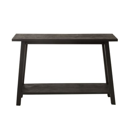 Square Mango Wood Side Table Black J-Line