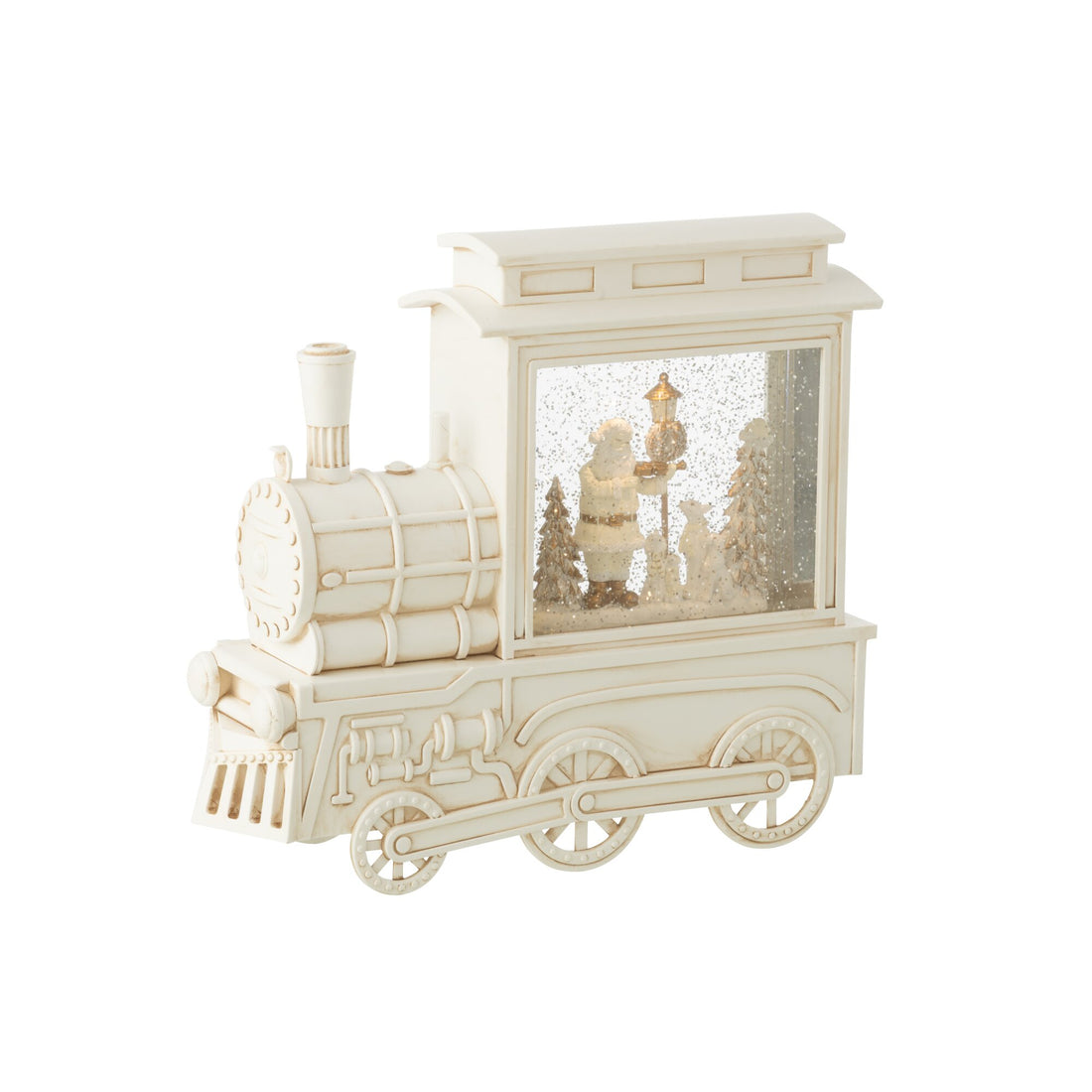 Snow Globe Locomotive Plastic White H26cm J-Line