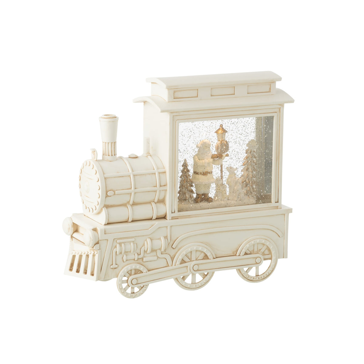 Snow Globe Locomotive Plastic White H26cm J-Line