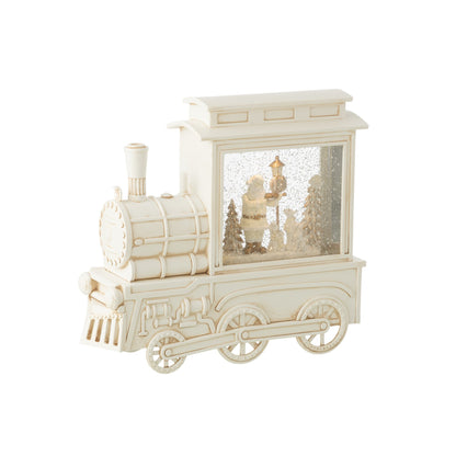 Snow Globe Locomotive Plastic White H26cm J-Line