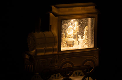 Snow Globe Locomotive Plastic White H26cm J-Line